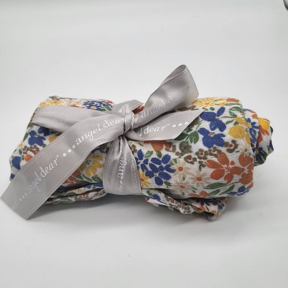ANGEL DEAR Baby Swaddle Blanket Bamboo Cotton Muslin Multicolor Floral  47" x 47